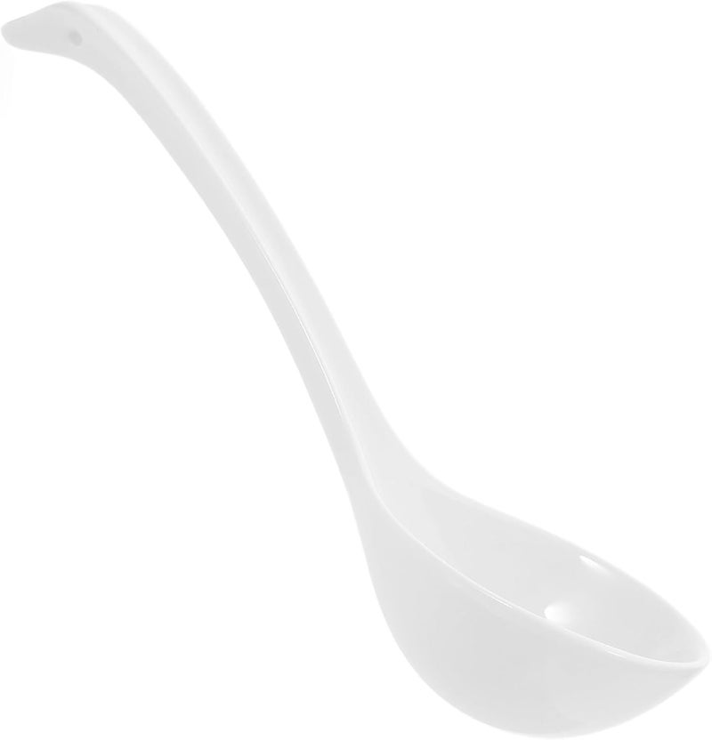 OSOLADY Bone China Ceramic Asian Soup Ladle for Ramen Pho Wonton Dumplings Microwave Dishwasher Safe Rice Spoon for Stirring and Pouring Multipurpose Serving Utensil for Family Meals and - Image 1